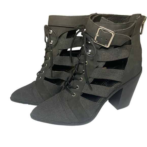 Free People Cameilla Vegan Lace-Up‎ Cut-Out Boots - Picture 1 of 11